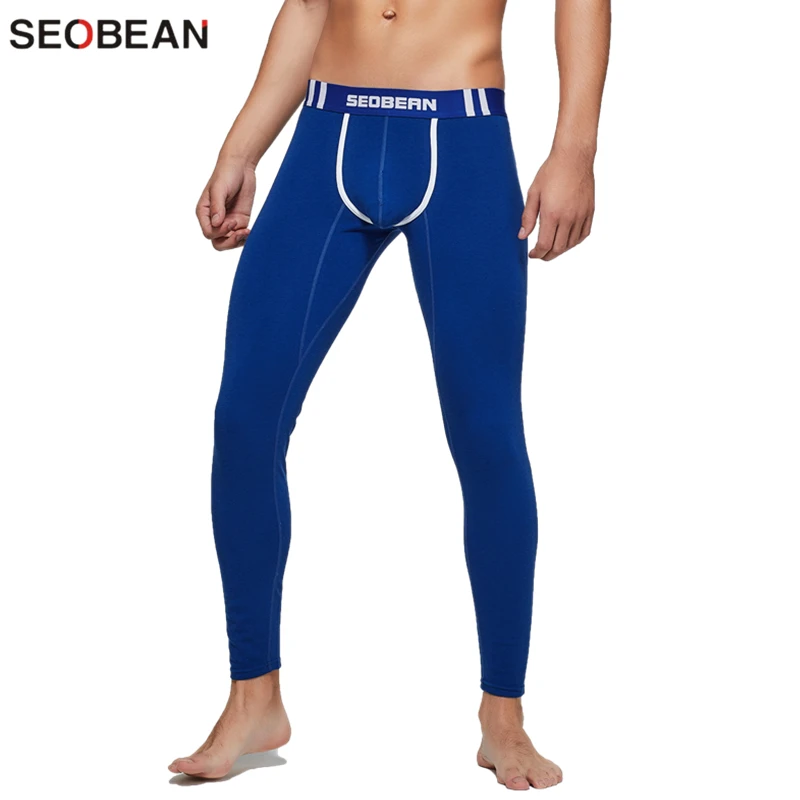 SEOBEAN Mens Thermal Underwear For Men Winter Long Johns Plus Velvet Warm Pants Slim Fit Long Johns Male Leggings