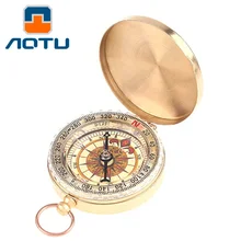 Чистый медный Раскладушка Компас со светящимися карманными часами компас портативный открытый многофункциональный металлический измерительный инструмент линейка