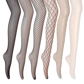 

4pcs/6pcs Women Fishnet Tights Sexy Body Stockings Black Elastic Pantyhose Lingerie Female Ladies Autumn Spring Accessory