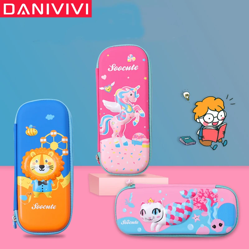 Kawaii Единорог чехол карандаш для детей мультяшный пенал милая