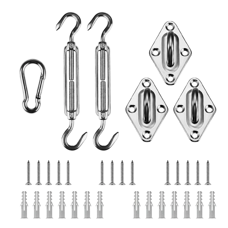 Shade Sail Hardware Kit for Triple cornered Sun Shade Sail Installation