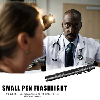 

XPE LED Mini Pen Shaped Light 1 Mode Durable Electric Torches with Pen Clip 300LM IP44 Waterproof Portable Flashlight