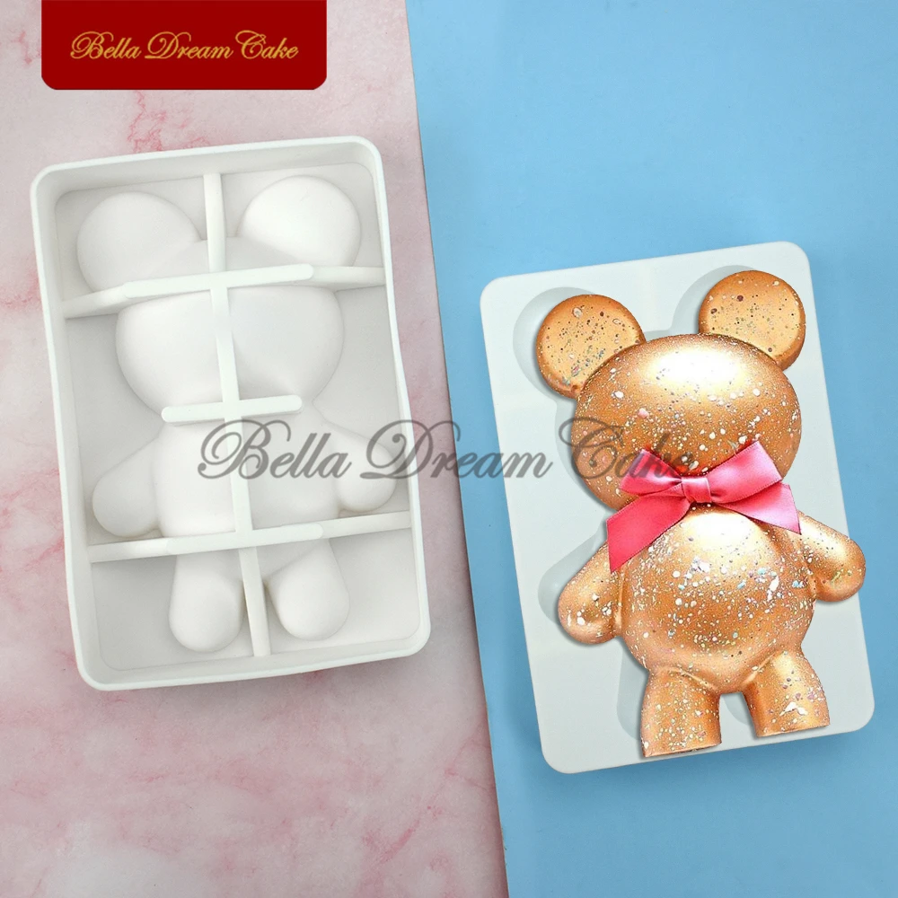 Large Size 3D Surprise Bear Breakable Chocolate Silicone Mold DIY