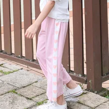 Г. Осенние леггинсы красного цвета с изображением сердца с вибрацией в виде гусеницы детские штаны для девочек модный корейский стиль