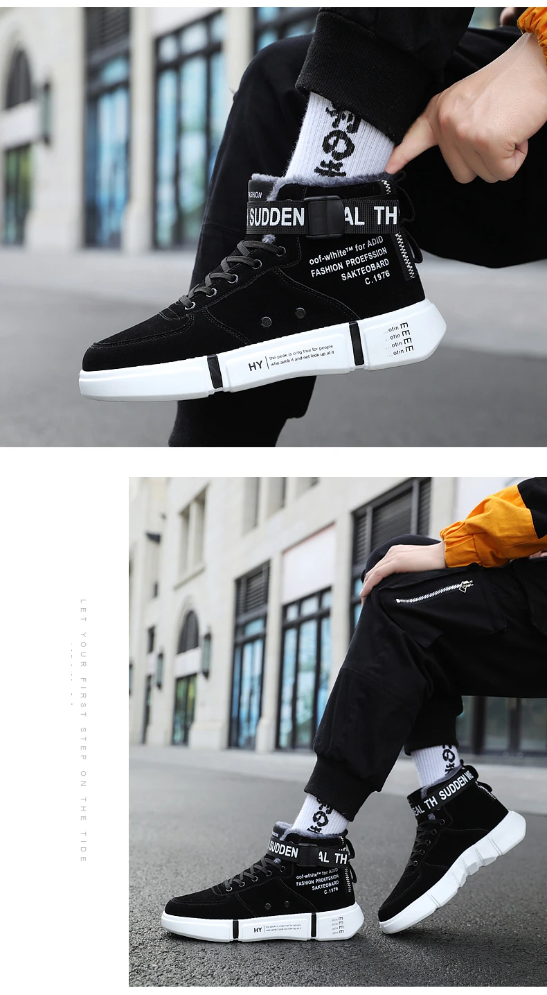 Hemmyi/мужские ботинки; высокие кроссовки; кашемировые зимние ботинки с круглым носком; Повседневная обувь для улицы; Zapatos De Hombre; Прямая поставка