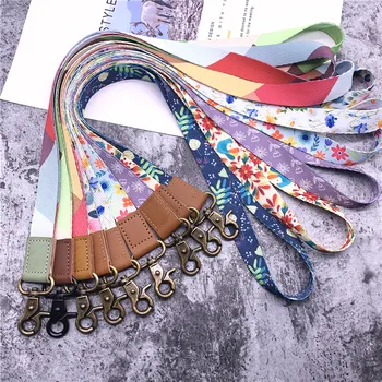 

10PCS Luxury Neck Strap With Leather Head Cell Phone Lanyard For Keys Keychain ID Card Mobile Phone Straps