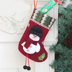 Рождественские чулки с елочным декором, милые Мультяшные большие чулки, вечерние украшения, Подарочная сумка с Санта-Клаусом и снеговиком