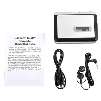 

USB Cassette Player Cassette to MP3 Converter Player Convert Analog Tapes Audio to Digital MP3 Save to TF/Micro SD Card