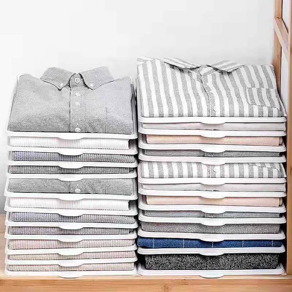 

Lazy Folding Clothes Organizer 5pcs/10pcs Shirt Organizer T Shirt Folder Board Clothing Dividers Stackable Folding Board Organiz
