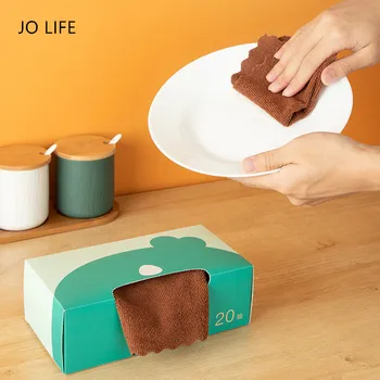 

JO LIFE 20Sheets/Box Extraction Type Disposable Dishcloth Microfiber Cleaning Cloth Duster Cloth Kitchen Cleaning Tool