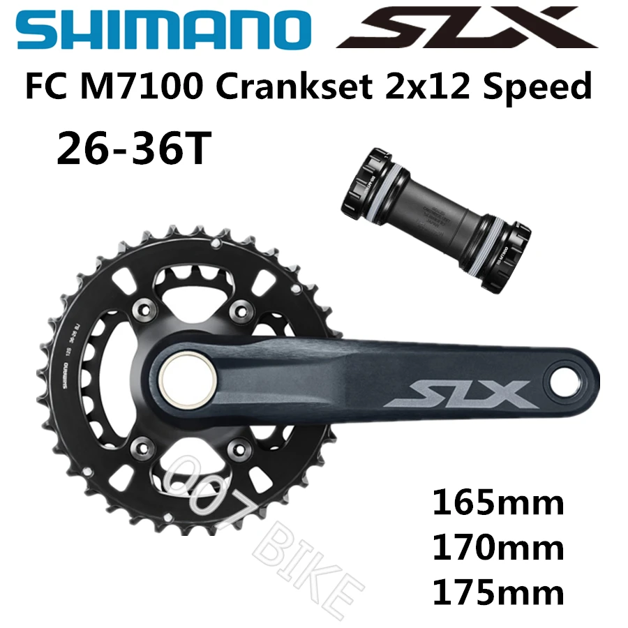 SHIMANO DEROE SLX FC M7100 Crankset M7100 2x12-Speed 26-36T 170MM 175MM HOLLOWTECH II MTB Crankset