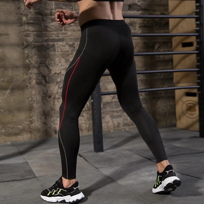 Спортивные лосины мужские компрессионные брюки для фитнеса быстросохнущие спортивные Леггинсы для мужчин тренировочные Мужские штаны леггинсы для спортзала