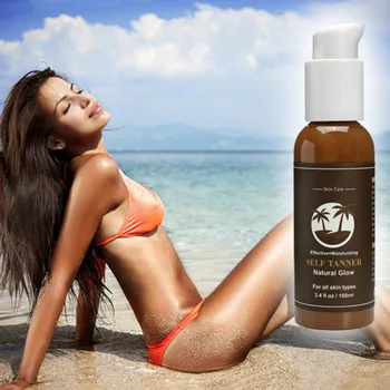 

Skin Care Cream Sunless Tanning Lotion and Best Bronzer Golden Buildable Light, Medium or Dark Gradual Tan Body Cream