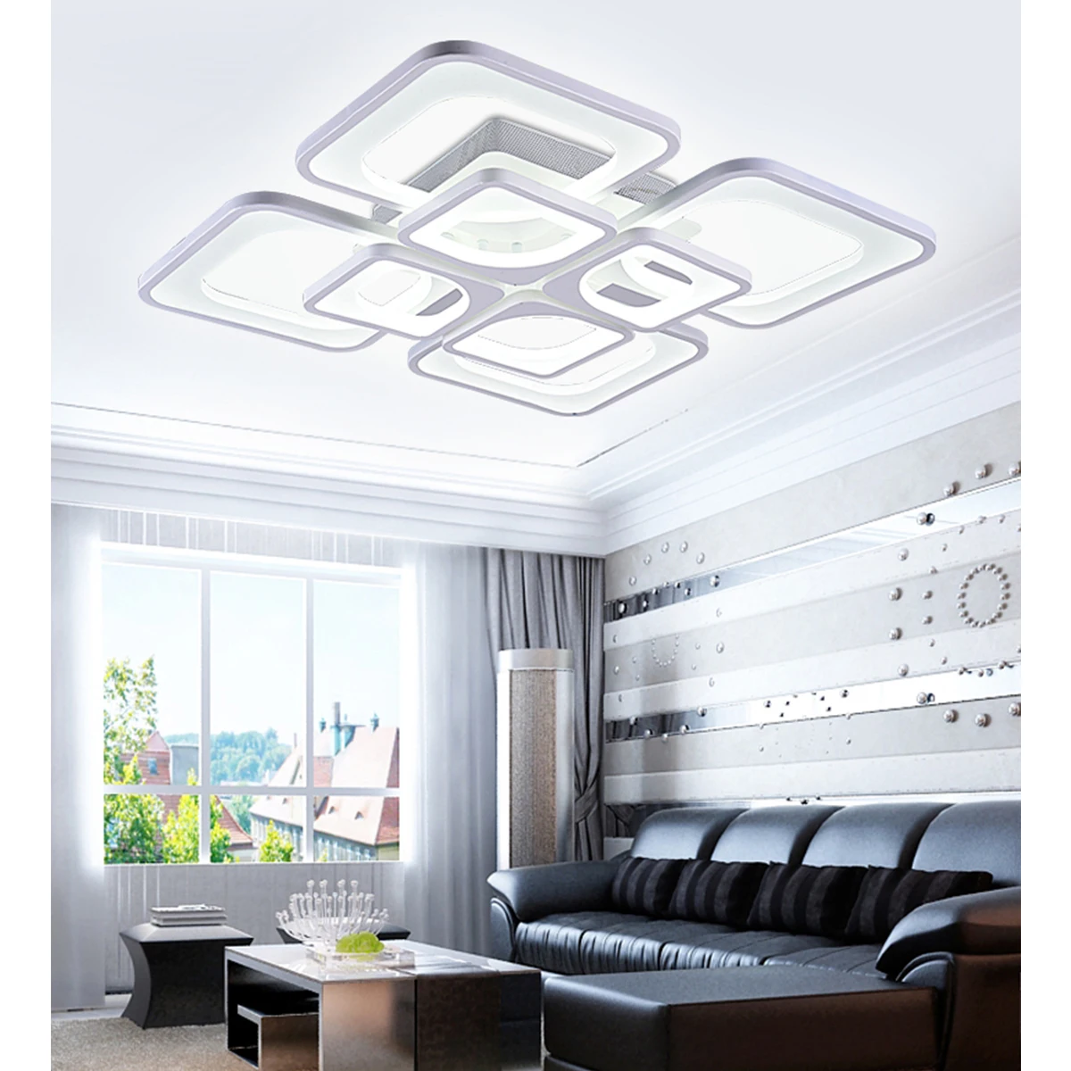 Ganeed Modern LED Ceiling Light Interior Lamp Flush Mount Decor Lighting for Living Dining Room Bedroom Kitchen Home Loft Office
