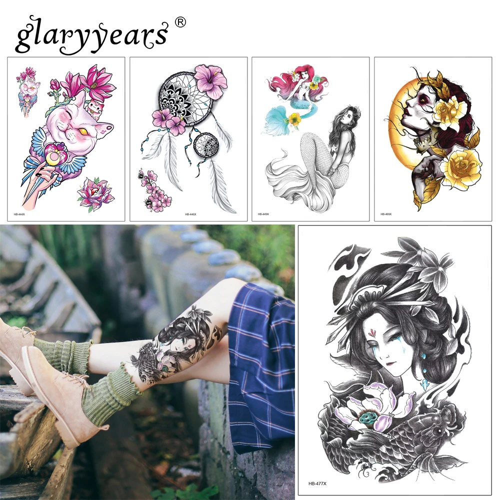 glaryyears 1 Sheet Dreamcatcher Temporary Tattoo Sticker Hot Fake Beauty Flash Waterproof Fashion Small Body Art Men Women | Красота и