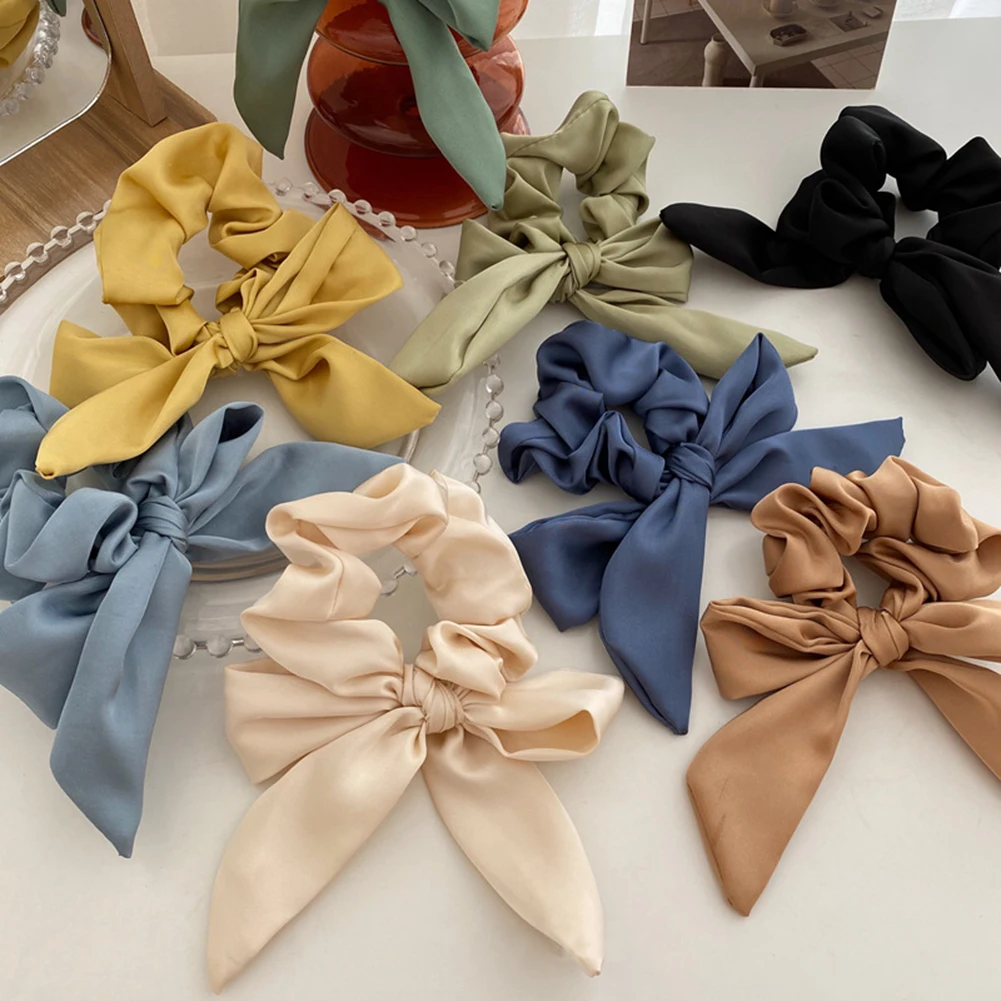 

Candy Color Hair Accessories Hair Scrunchie Bows Ponytail Holder Hair Band Bow Knot Scrunchy Girls Hair Ties Hair Rope
