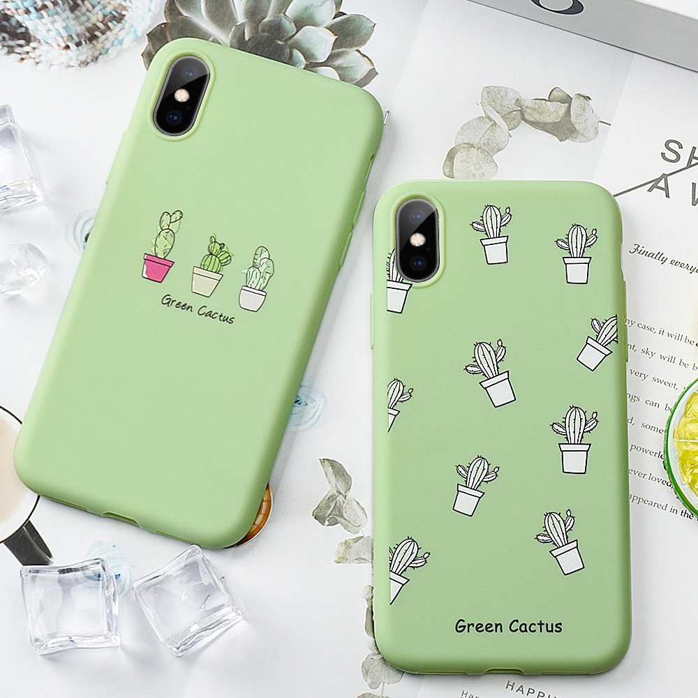 

Green Cartoon Case For iPhone 11 5.8 6.1 6.5 inch 7 8 6 6S Plus X XR XS Max Patterned Soft Matte Cover For iphone 8 7 5 5S SE