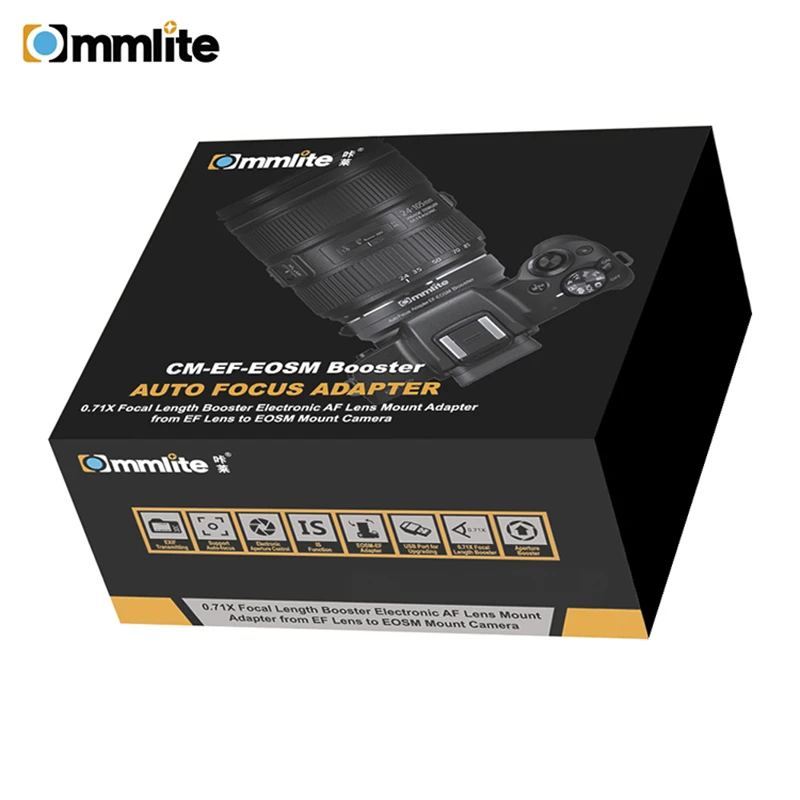 Commlite объектив адаптер EF-EOSM усилитель камеры Адаптер кольцо для Canon EF Объектив EOSM крепление M5 M6 0.71x фокусное расстояние усилитель AF
