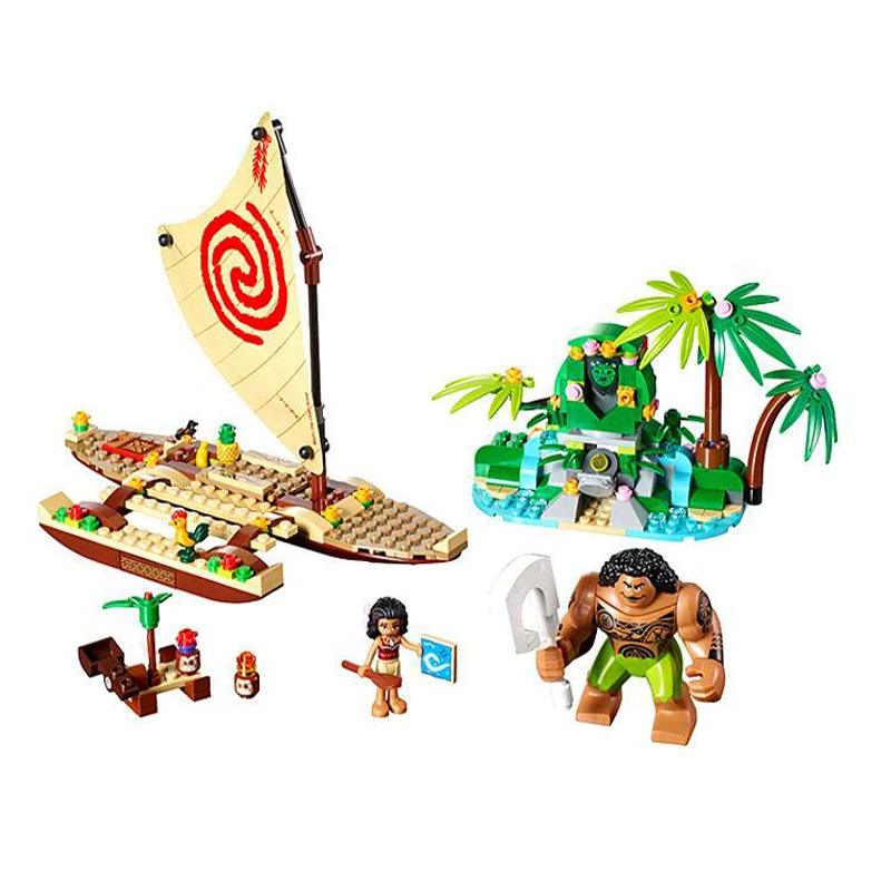 

Compatible Legoinglys Friends Princess Moana's Ocean Voyage Building Blocks Kits Moana Vaiana Island Figures Bricks Model Toys