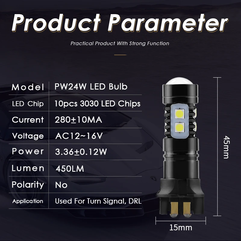 CANBUS LED  DRL ְ , ȭƮ CANBUS 12V,  MK7 Golf7 W205 Q3 A4 A5,  , PW24W PWY24W, 2 