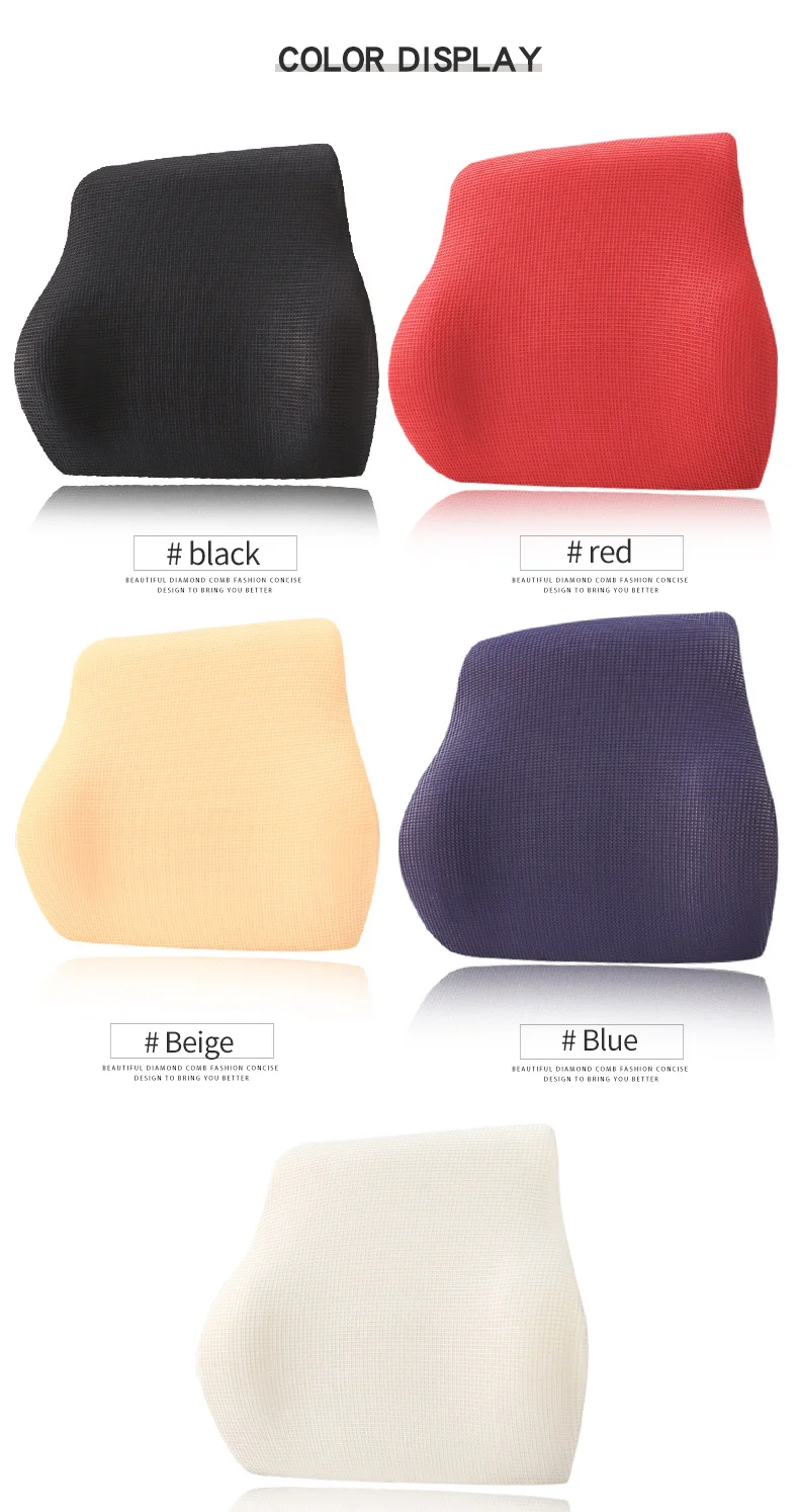 Car Seat Lumbar Support Office Chair Low Back Cushion Pillow Waist Protection Memory Cotton Car Product Posture Correction