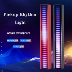Lampe LED RGB à commande sonore colorée, lumière d'ambiance, chargeur USB, musique, pour jeux, maison, voiture 