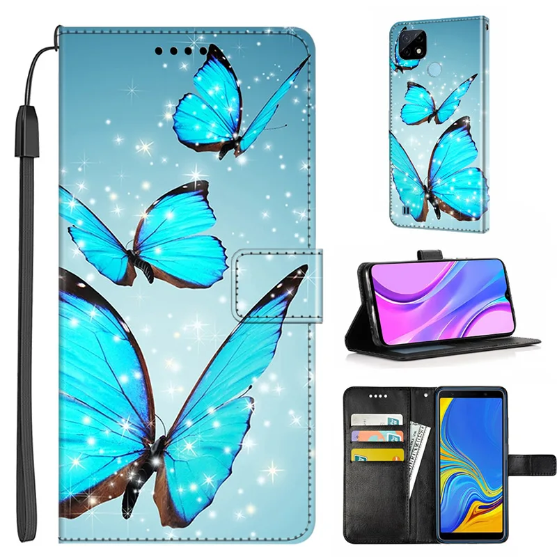 cases for oppo black For Oppo A16s A16 Case Wallet Flip Leather Phone Cases for OPPO Reno 6 Pro Plus 5G / Realme C21Y Stand BOOK Cover bags Coque best case for android phone