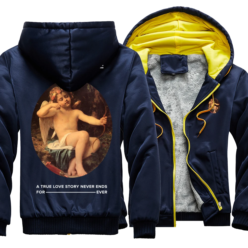 

Oil Painting Angel Vintage Hoody Mens Funny Fashion Solid Color Jacket Harajuku Thick Sweatshirt Winter Jackets Male