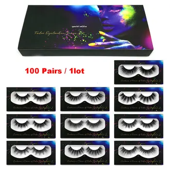 

100 Pairs/ 1otLashes 3D False Eyelashes Crisscross Thick Natural Fake Eye Lashes Professional Makeup Long False Eye Lashes