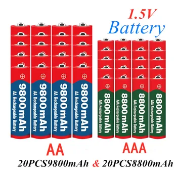 

2020 New 1.5V AAA 8800mAh Alkaline battery + AA 9800mAh Alkaline Rechargeable battery aa&aaa for led light toy mp3 free shipping