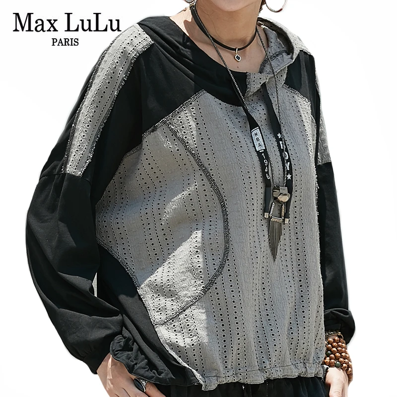  Max LuLu 2019 Fashion Korean Style Clothes Ladies Casual Tops Streetwear Women Punk Hooded Hoodies 