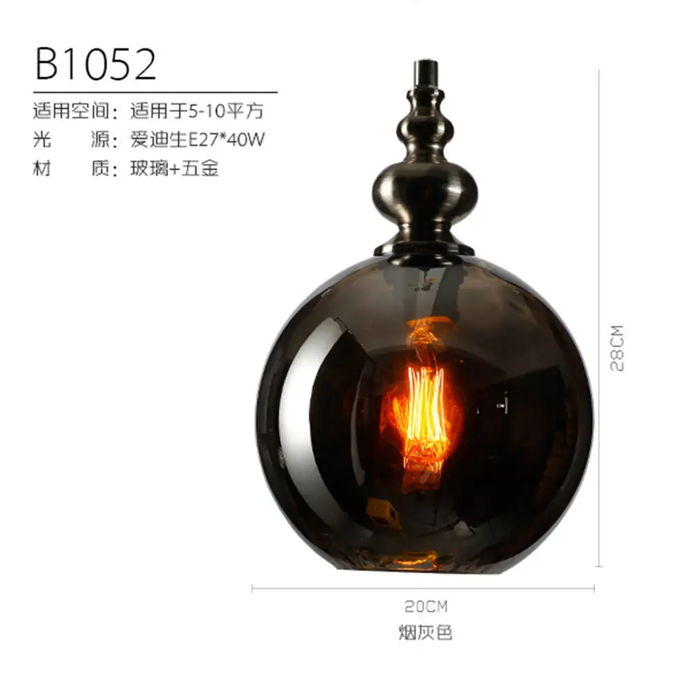

Nordic Modern E27 LED Glass Light Chandelier Loft Fixture Ceiling Lamp Droplight Chandelier Pendant Home Corridor Loft Decor