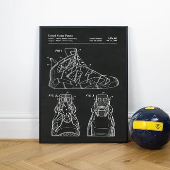 

Hot Sneaker Shoes Patent Vintage Posters and Prints Popular Shoes Gift Idea Art Picture Canvas Painting Wall Decor