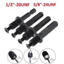 

1/2-20UNF 3/8-24UNF Drill Chuck Converter Adapter Extension Tool Square Round Hex Connecting Rod For Electric Hammer Drill