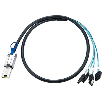 

Mini Sas 26Pin (Sff-8088) Male To 4 Sata 7Pin Female Cable, Mini Sas Host/Controller To 4 Sata Target/Backplane, 1M