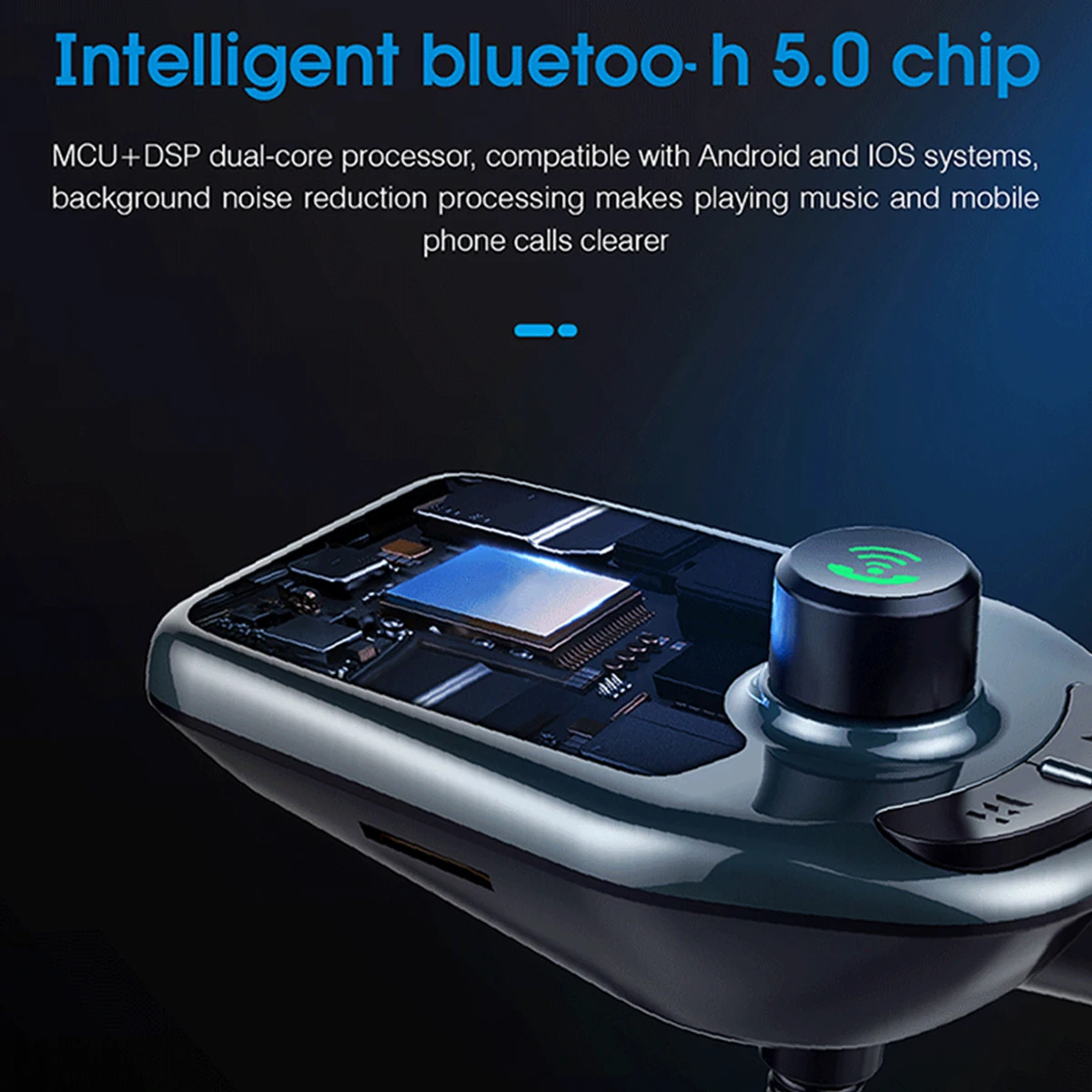 Автомобильный комплект fm-передатчика, беспроводной Bluetooth MP3-плеер QC3.0, быстрое зарядное устройство, поддержка звонков в режиме громкой связи для большинства транспортных средств 12 В/24
