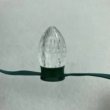 

50nodes addressable RGB C9 DC12V WS2811 LED(2 LEDs) pixel string light;6inches wire spacing;all GREEN wire;IP68;xConnect pigtais