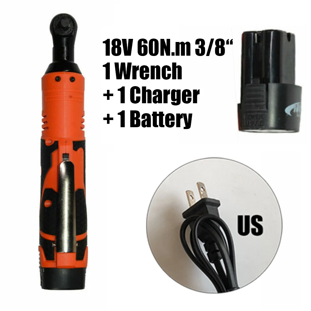 

3/8 inch Ratchet Wrench Cordless Electric LED light Orange Power tools