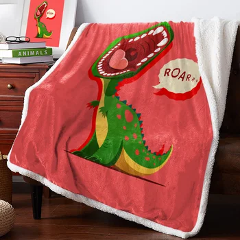 

Dinosaur Mouth Teeth Tongue Striped Bedspread Coverlet Blankets Fleece Throw Cover Wrap Personalized Thick