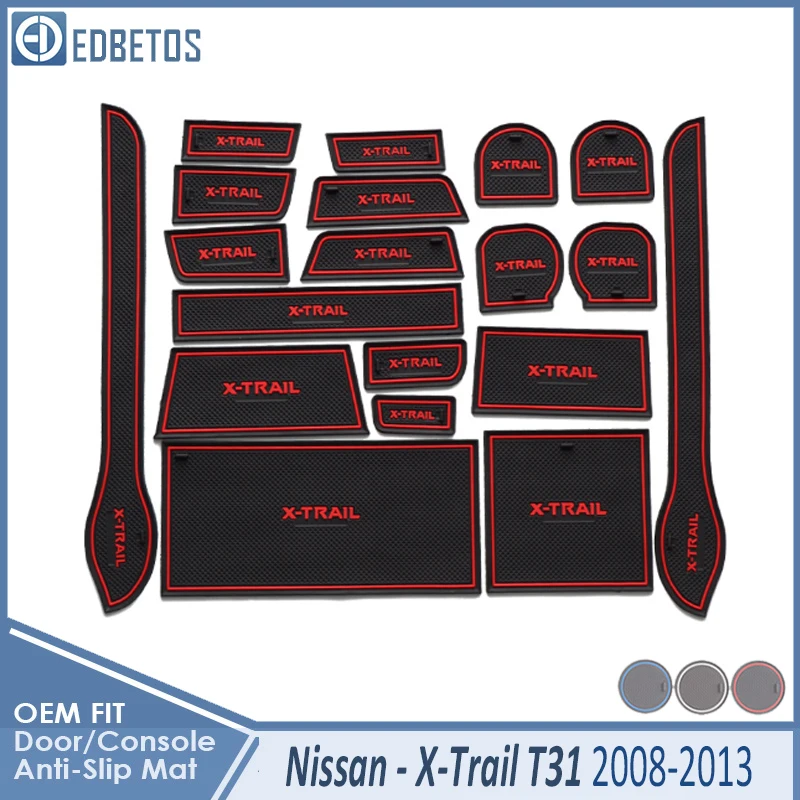Автомобильный Гаджет коврик для Nissan X-Trail T31 2008-2013 X Trail XTrail аксессуары гелевый коврик резиновый слот для ворот коврик для чашек Tapis Voiture - Название цвета: XTrail Red