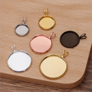 

10pcs 10-20mm 6 Color Round Cabochon Base Tray Bezels Blank Setting Accessories for DIY Jewelry Making Bracelet Pendant