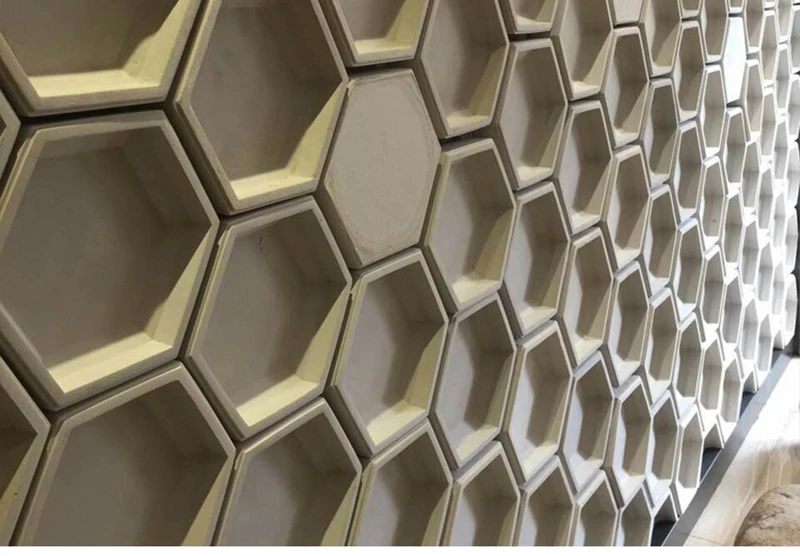 Шестиугольная Геометрическая конструкция бетонный лоток силиконовая форма для украшения дома стены предметы пластины стены кирпич форма для цемента цветочный горшок