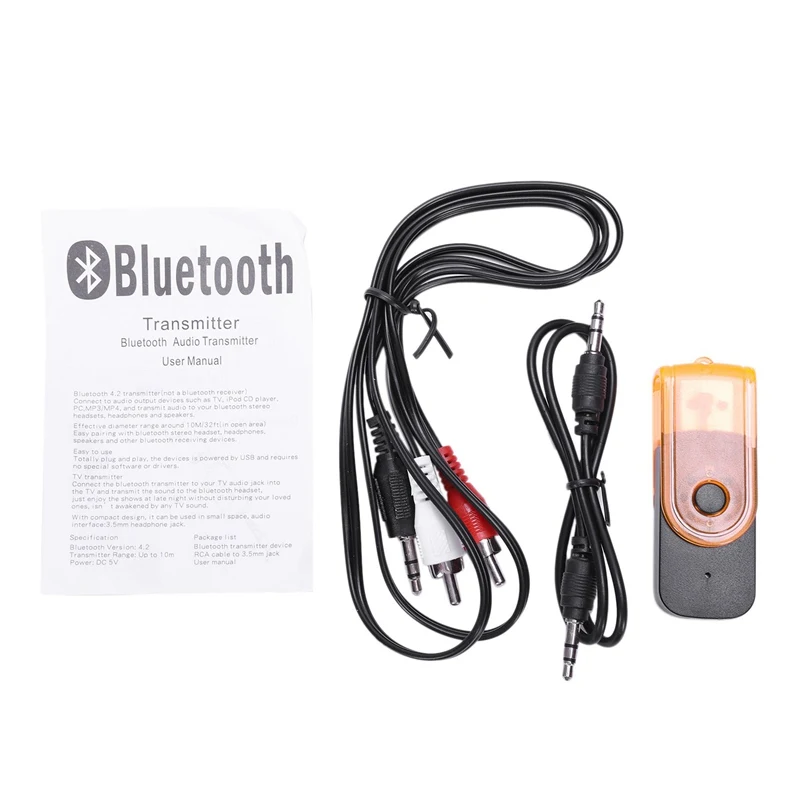 Bt13 Bluetooth аудио передатчик 3.5Aux 2,4 Мбит/с 50 см Bluetooth 4,2 автоматический поиск подключения английской ОС для ТВ компьютера Bluetooth