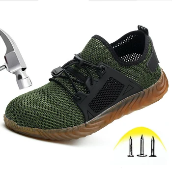 

Autumn New Men's Outdoor Steel Toe Cap Work Boots Non-slip Lightweight Men's Puncture Safety Shoes Comfortable And Breathable