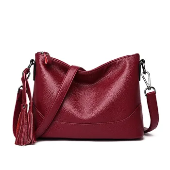 

Sac a Main Casual Ladies Hand Bags Soft Real Leather Tassel Shoulder Bags For Women Bolsas Luxury Handbags Women Bags Designer
