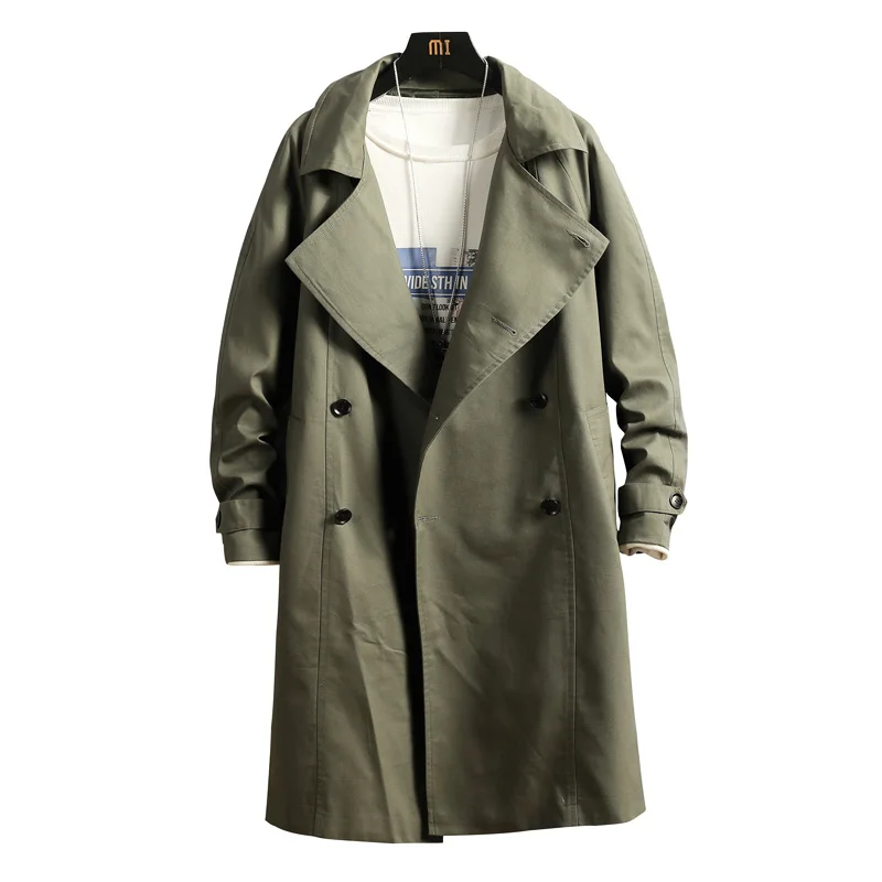 Goede Yasword Katoen Trenchcoat Mannen Herfst Winter Heren Merk Jas Windjack Mannelijke Overjas Casual Solid Slim Kraag Jassen Uitloper