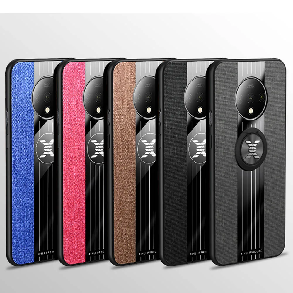 Для Oneplus 7T чехол силиконовый мягкий ТПУ бампер кольцо держатель Магнитный для
