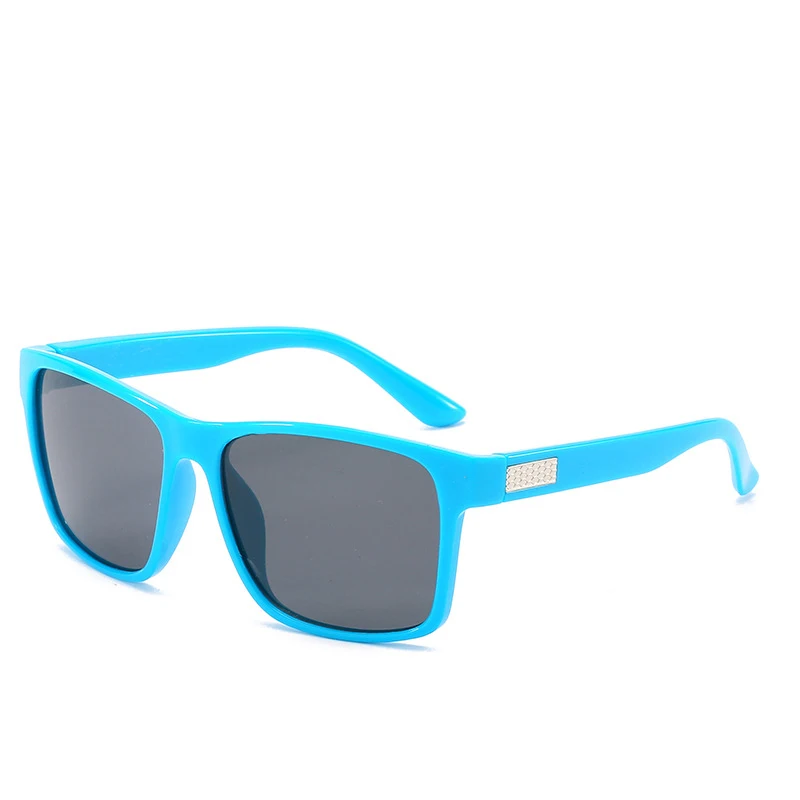 3-8 yrs kinder zonnebril Boys&girls Cute Square sunglasses UV400 Cool children glasses Summer child eyewear n589 - Цвет линз: blue gray