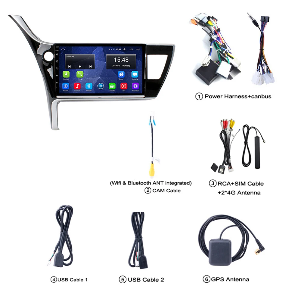 Top For Toyota Corolla Altis Vehicle GPS 2017-2018 4G WIFI Multimedia Player Android 8.0 10.1inch Car Video radio DVD stereo 0