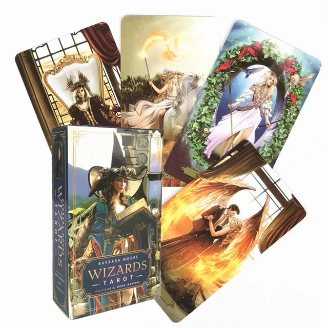 Tarot oracle card mysterious divination comics Tarot card female girl card game board game English playing cards with PDF guide Wizards